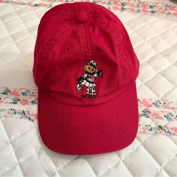 Ralph Lauren Kids Red Cap with Bear Embroidery - Picture 1 of 6